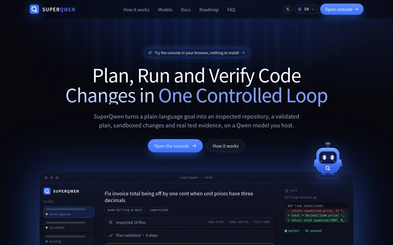 Screenshot of superqwenllm.com at scan time