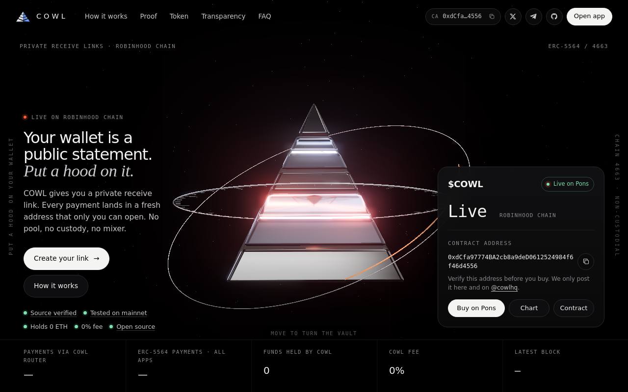 Screenshot of cowl.pro at scan time